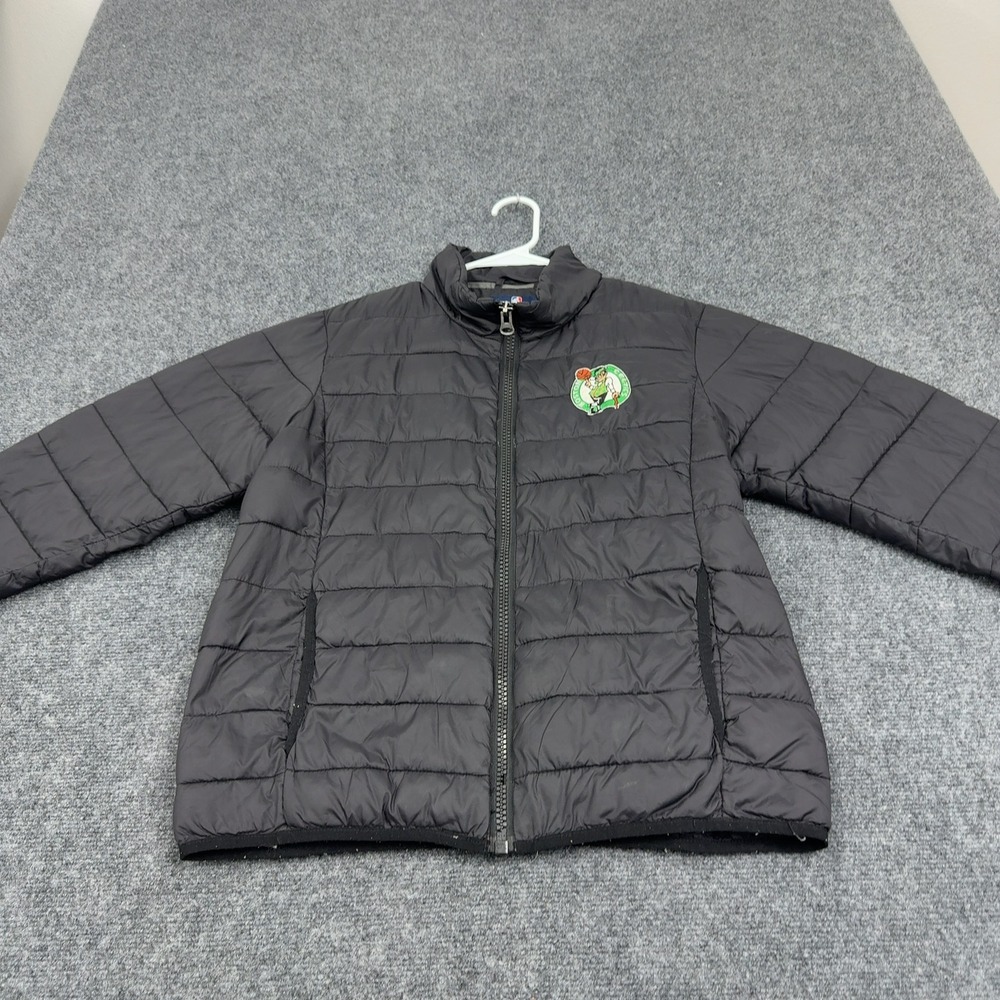 Boston Celtics G-III Sports Puffer Jacket Youth M Black Nylon Full Zip Sports